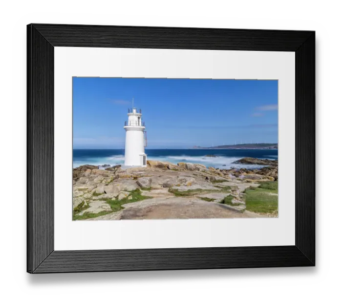 Framed Print : Spain, Galicia. Muxia seashore and lighthouse Framed Print : Spain, Galicia. Muxia seashore and lighthouse
