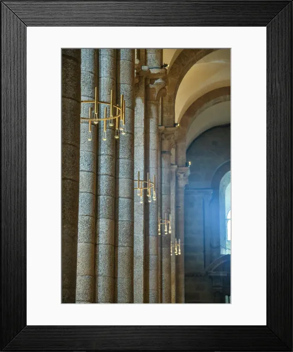 Framed Print : Spain, Galicia. Santiago de Compostela, chandeliers inside the cathedral of Santiago de Compostela Framed Print : Spain, Galicia. Santiago de Compostela, chandeliers inside the cathedral of Santiago de Compostela