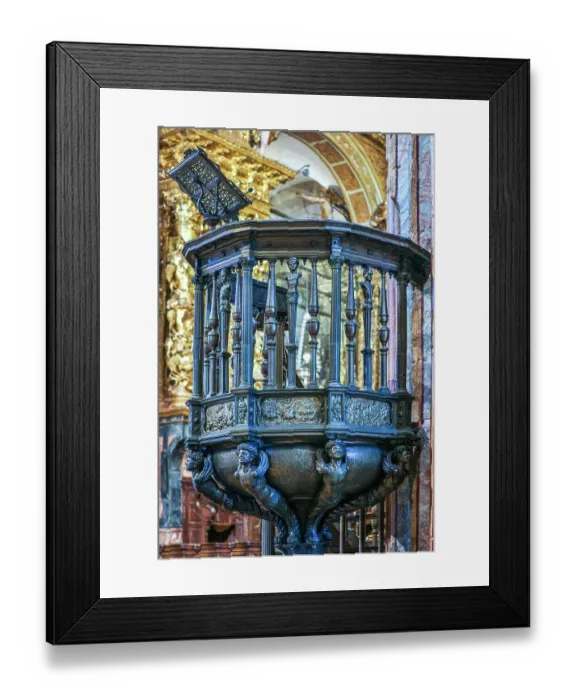 Framed Print : Spain, Galicia. Cathedral in Santiago de Compostela, pulpit Framed Print : Spain, Galicia. Cathedral in Santiago de Compostela, pulpit