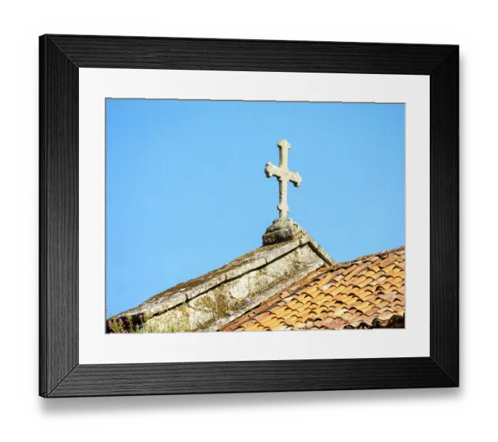 Framed Print : Cross on the top of the old Santiago Cathedral Framed Print : Cross on the top of the old Santiago Cathedral
