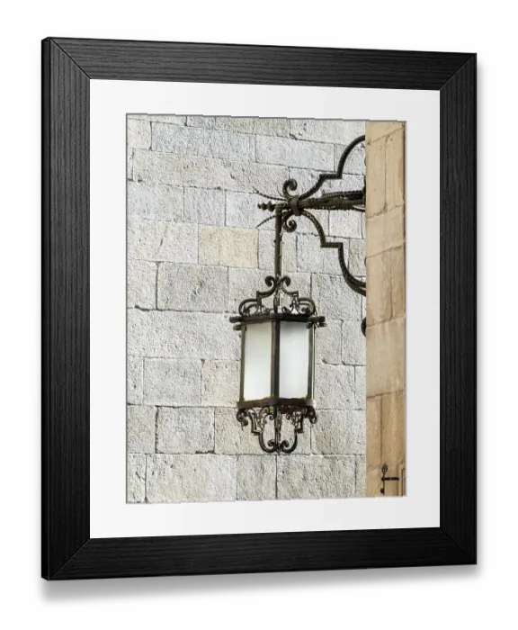 Framed Print : Old street lamp hanging in the streets of Santiago de Compostela Framed Print : Old street lamp hanging in the streets of Santiago de Compostela