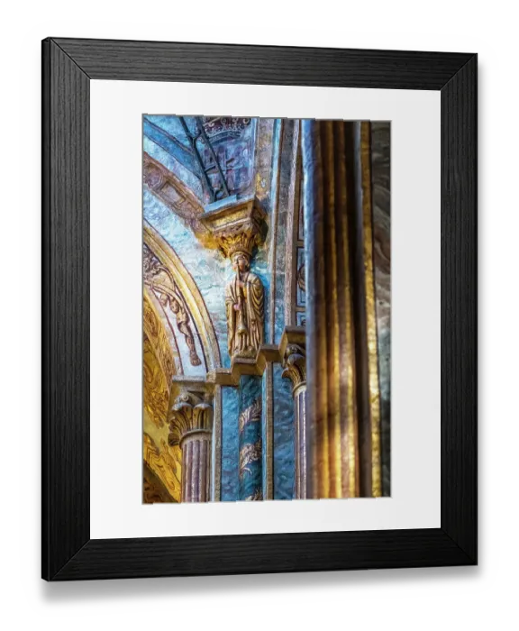 Framed Print : Spain, Galicia. Cathedral in Santiago de Compostela, one of the many statues decorating the columns in the cathedral Framed Print : Spain, Galicia. Cathedral in Santiago de Compostela, one of the many statues decorating the columns in the cathedral