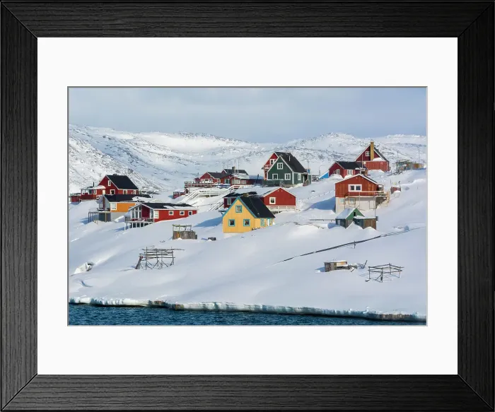 Framed Print : Colorful houses by the sea. Ilulissat, Greenland Framed Print : Colorful houses by the sea. Ilulissat, Greenland