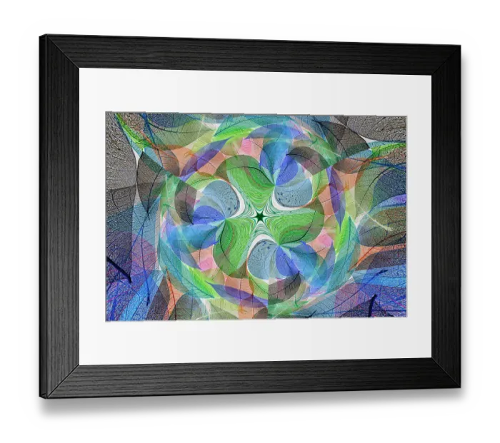 Framed Print : Multi-colored skeleton leaves arranged on white background