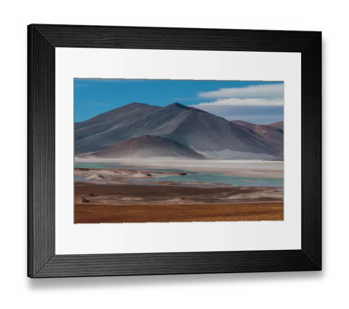 Framed Print : A landscape of the Andes Mountains and the Salar de Talar salt flat, at an altitude of 4, 000 meters above sea level. Salar de Talar, Atacama Desert, Antofagasta Region, Chile Framed Print : A landscape of the Andes Mountains and the Salar de Talar salt flat, at an altitude of 4, 000 meters above sea level. Salar de Talar, Atacama Desert, Antofagasta Region, Chile