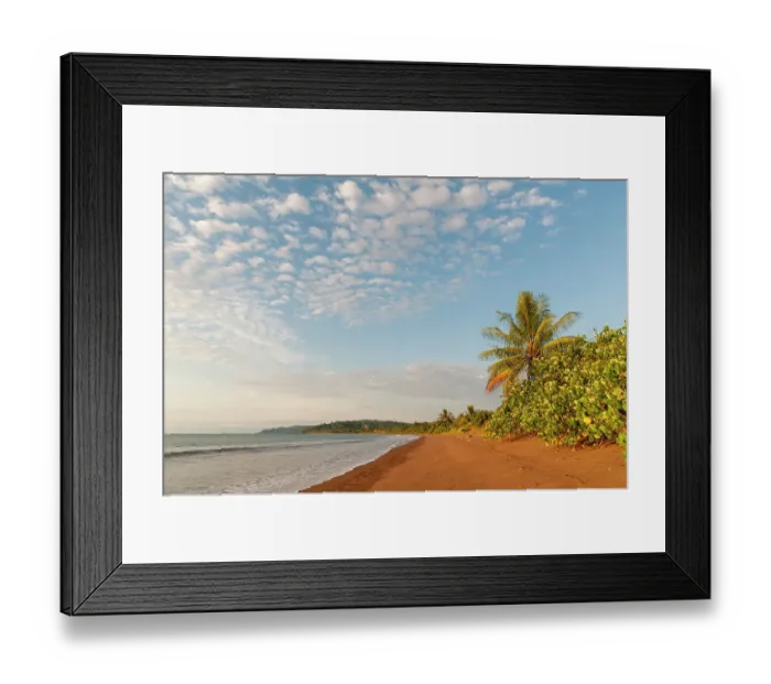 Framed Print : Gentle surf surging onto the sandy beach at Drake Bay, Osa Peninsula, Costa Rica