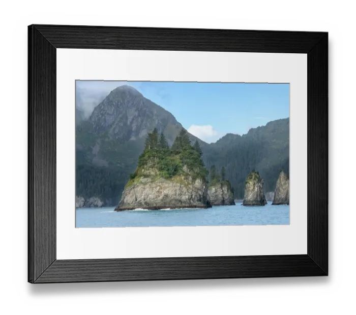 Framed Print : USA, Alaska, Kenai Fjords National Park. Pinnacle Rocks eroded formation in ocean Framed Print : USA, Alaska, Kenai Fjords National Park. Pinnacle Rocks eroded formation in ocean