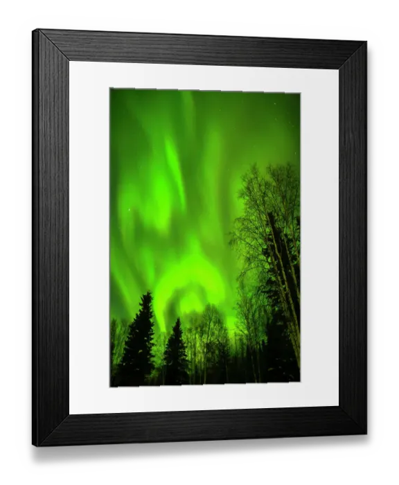Framed Print : USA, Alaska, Chena Hot Springs Resort. Aurora borealis fills night sky