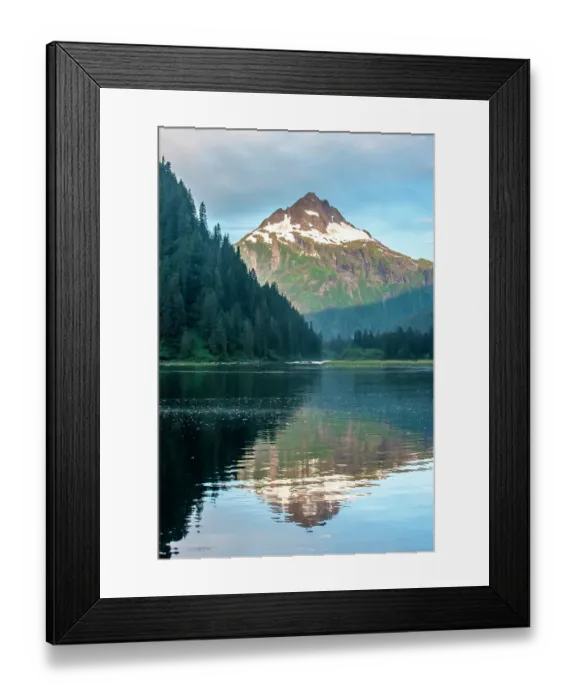 Framed Print : USA, Alaska, Tongass National Forest. Mountain and forest reflections on Red Bluff Bay Framed Print : USA, Alaska, Tongass National Forest. Mountain and forest reflections on Red Bluff Bay
