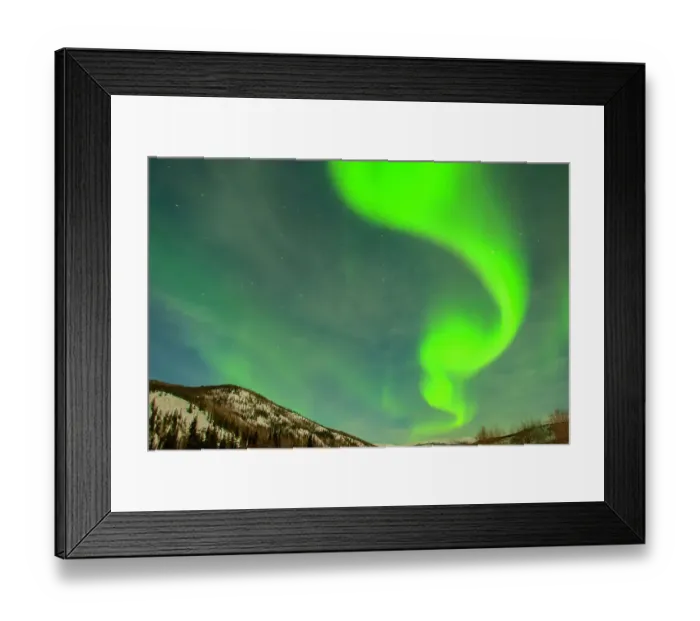Framed Print : USA, Alaska, Chena Hot Springs Resort. Aurora borealis and stars in night sky