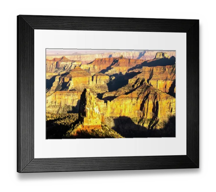 Framed Print : USA, Arizona, Grand Canyon National Park. Overview with pinnacle and cliffs from North Rim of Point Imperial