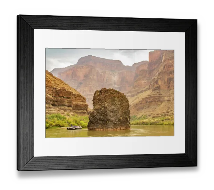 Framed Print : USA, Arizona, Grand Canyon National Park. Rafting on Colorado River next to Vulcan's Anvil formation Framed Print : USA, Arizona, Grand Canyon National Park. Rafting on Colorado River next to Vulcan's Anvil formation