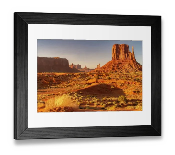 Framed Print : USA, Arizona, Monument Valley Navajo Tribal Park. The Mittens rock formations