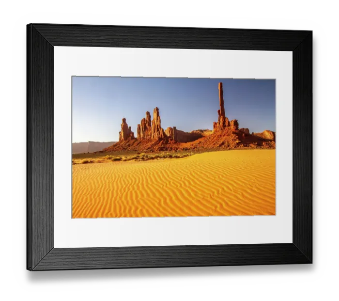 Framed Print : USA, Arizona, Monument Valley Navajo Tribal Park. Eroded formations and sand dunes