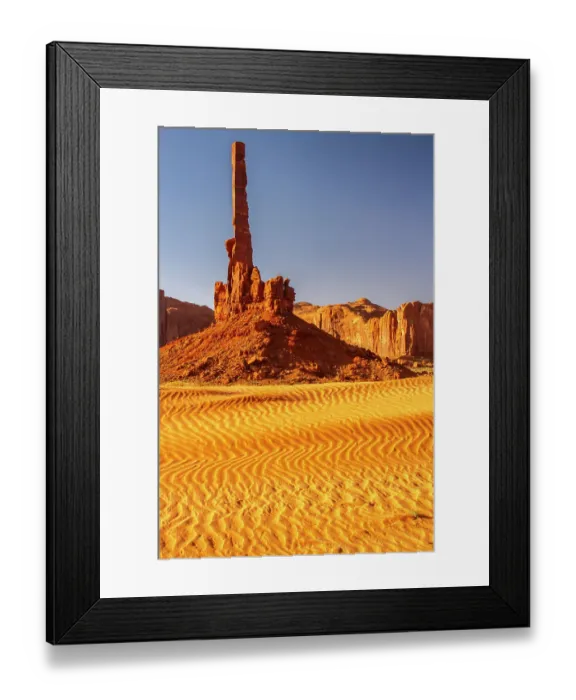 Framed Print : USA, Arizona, Monument Valley Navajo Tribal Park. Eroded formations and sand dunes