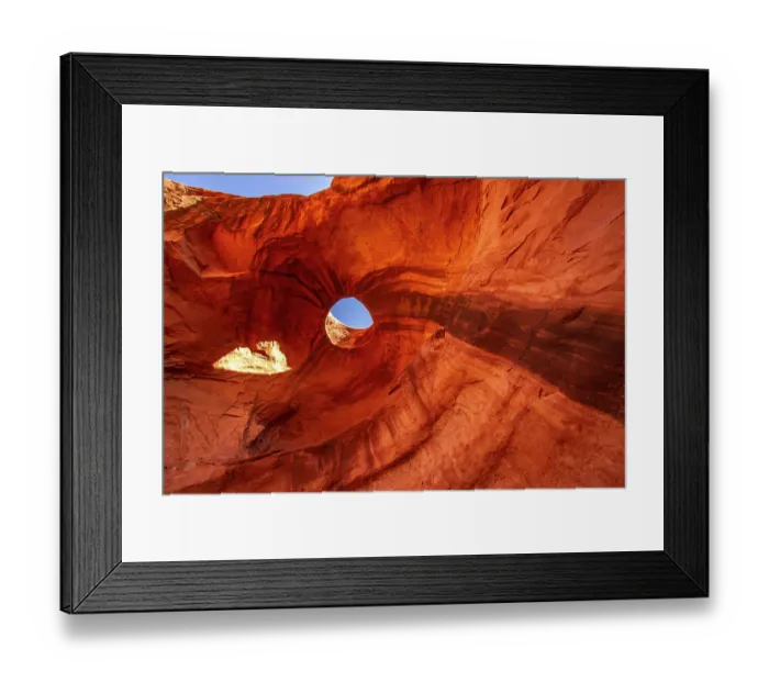 Framed Print : USA, Arizona, Monument Valley Navajo Tribal Park. Big Hogan Arch and hole in rock Framed Print : USA, Arizona, Monument Valley Navajo Tribal Park. Big Hogan Arch and hole in rock