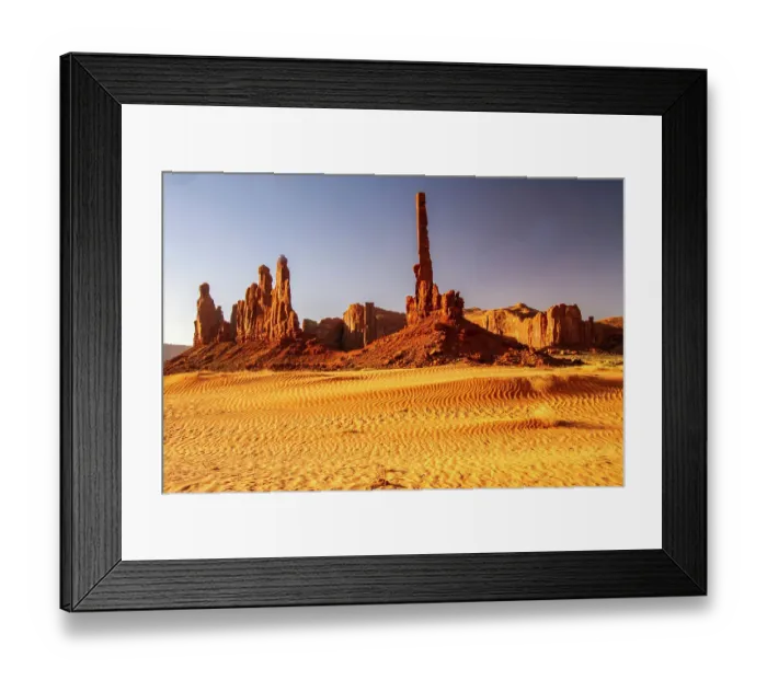Framed Print : USA, Arizona, Monument Valley Navajo Tribal Park. Eroded formations and sand dunes