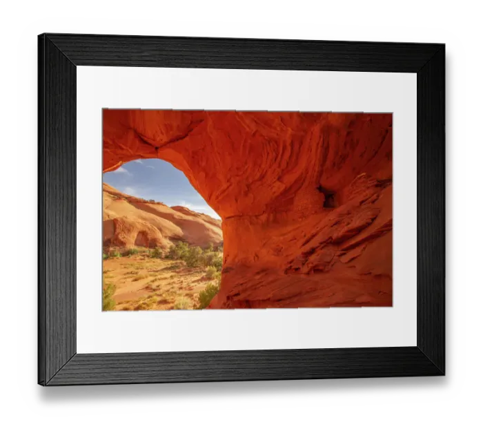 Framed Print : USA, Arizona, Monument Valley Navajo Tribal Park. Honeymoon Arch shelter in rock overhang Framed Print : USA, Arizona, Monument Valley Navajo Tribal Park. Honeymoon Arch shelter in rock overhang