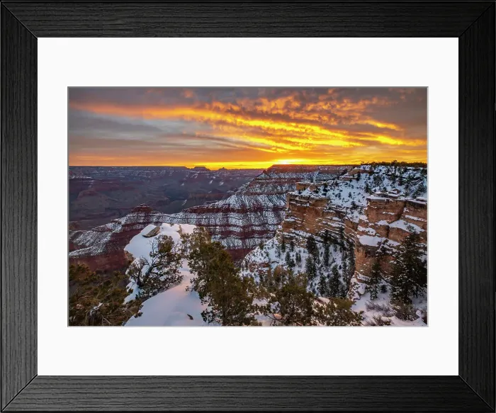 Framed Print : USA, Arizona, Grand Canyon National Park. Winter overview from Mather Point at sunrise Framed Print : USA, Arizona, Grand Canyon National Park. Winter overview from Mather Point at sunrise