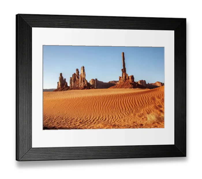 Framed Print : USA, Arizona, Monument Valley Navajo Tribal Park. Eroded formations and sand dunes