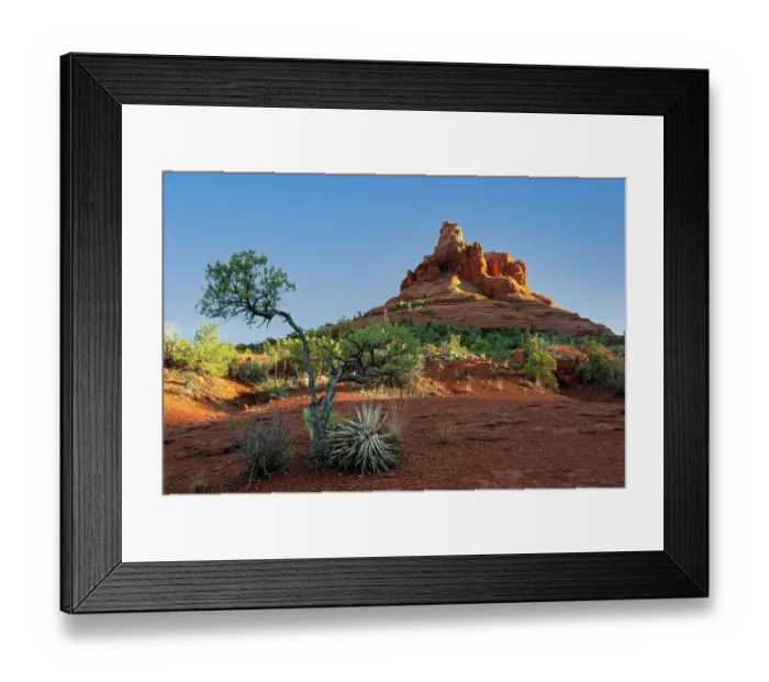 Framed Print : USA, Arizona, Sedona. Morning glow on Bell Rock Framed Print : USA, Arizona, Sedona. Morning glow on Bell Rock
