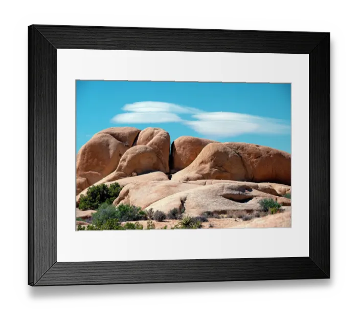 Framed Print : USA, California. Joshua Tree National Park rock formations
