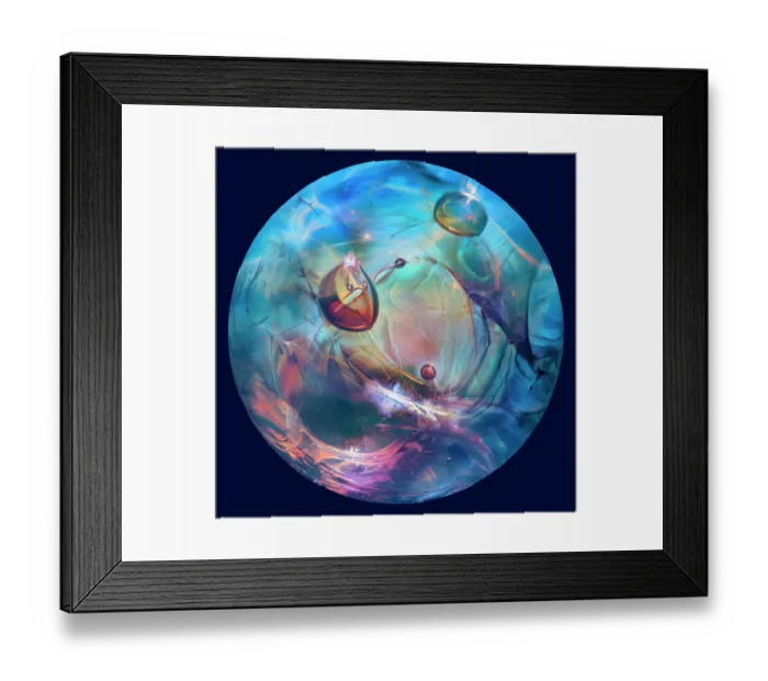 Framed Print : USA, Colorado, Fort Collins. Abstract of borosilicate glass handmade marble
