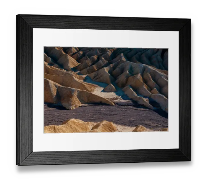 Framed Print : Erosional rock formations in the Amargosa Range at Zabriskie Point. Death Valley National Park, California, USA Framed Print : Erosional rock formations in the Amargosa Range at Zabriskie Point. Death Valley National Park, California, USA