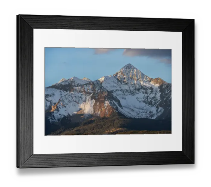 Framed Print : USA, Colorado, Uncompahgre National Forest. Wilson Peak at sunrise