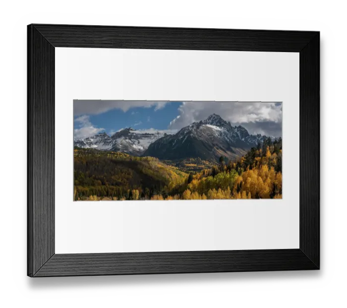 Framed Print : USA, Colorado, Uncompahgre National Forest. Mt Sneffels and aspen forest in autumn Framed Print : USA, Colorado, Uncompahgre National Forest. Mt Sneffels and aspen forest in autumn