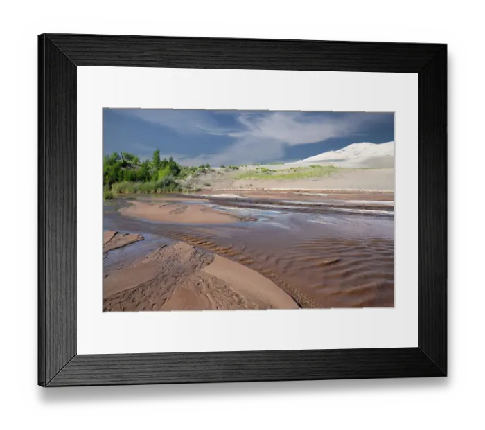 Framed Print : USA, Colorado. Medano Creek in Great Sand Dunes National Park