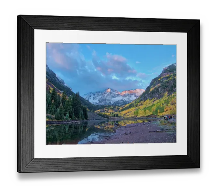 Framed Print : USA, Colorado, Aspen. Maroon Bells, snow-covered Aspens and firs Framed Print : USA, Colorado, Aspen. Maroon Bells, snow-covered Aspens and firs