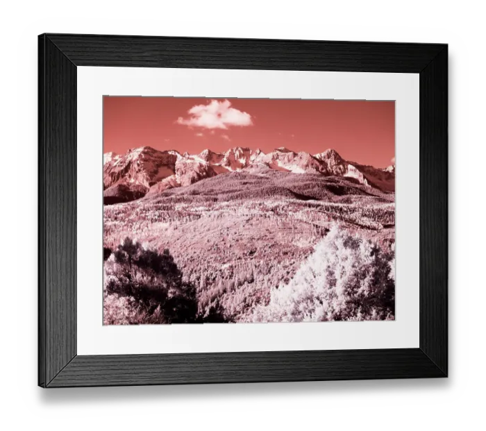 Framed Print : USA, Colorado. Infrared of view of Mount Sneffels and Aspen trees Framed Print : USA, Colorado. Infrared of view of Mount Sneffels and Aspen trees