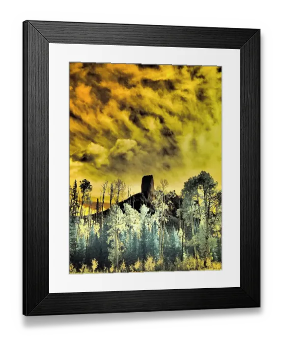 Framed Print : USA, Colorado. Infrared of Chimney Rock at Owl Creek Pass Framed Print : USA, Colorado. Infrared of Chimney Rock at Owl Creek Pass