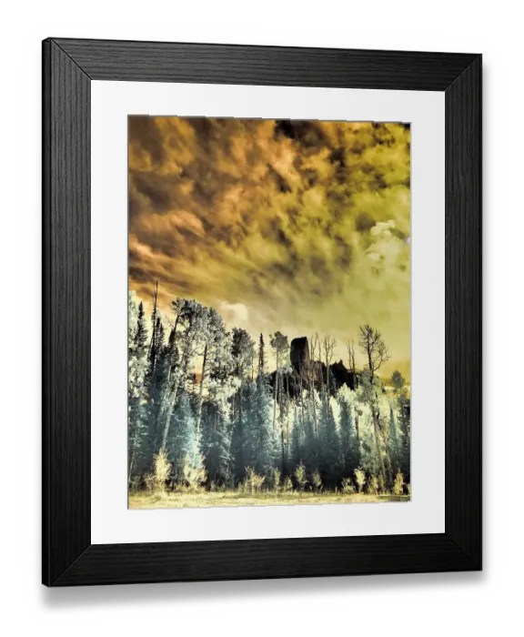 Framed Print : USA, Colorado. Infrared of Chimney Rock at Owl Creek Pass Framed Print : USA, Colorado. Infrared of Chimney Rock at Owl Creek Pass