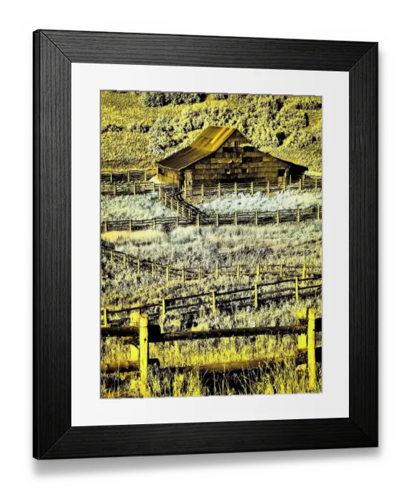 Framed Print : USA, Colorado. Infrared of old barn along Last Dollar Road Framed Print : USA, Colorado. Infrared of old barn along Last Dollar Road