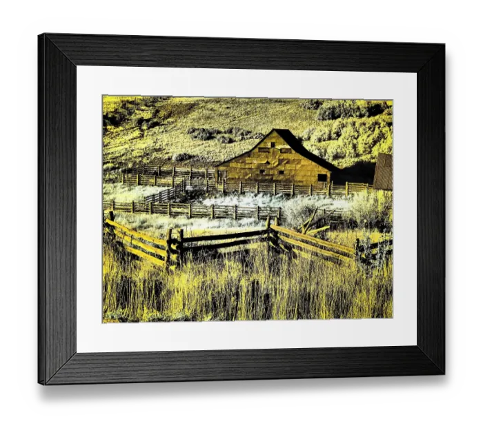 Framed Print : USA, Colorado. Infrared of old barn along Last Dollar Road Framed Print : USA, Colorado. Infrared of old barn along Last Dollar Road