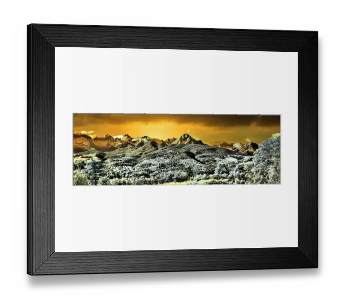 Framed Print : USA, Colorado. Infrared of panorama of the Mount Snaffles range