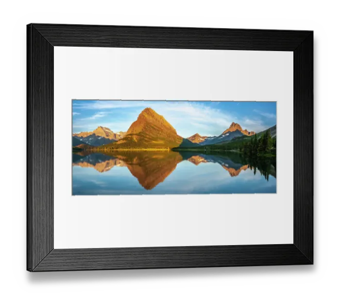 Framed Print : USA, Montana, Glacier National Park. Sunrise panoramic of lake and mountain Framed Print : USA, Montana, Glacier National Park. Sunrise panoramic of lake and mountain