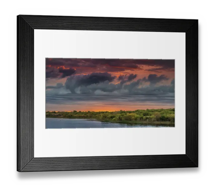 Framed Print : USA, New Jersey, Cape May National Seashore. Panoramic with lake and clouds lit at sunrise Framed Print : USA, New Jersey, Cape May National Seashore. Panoramic with lake and clouds lit at sunrise