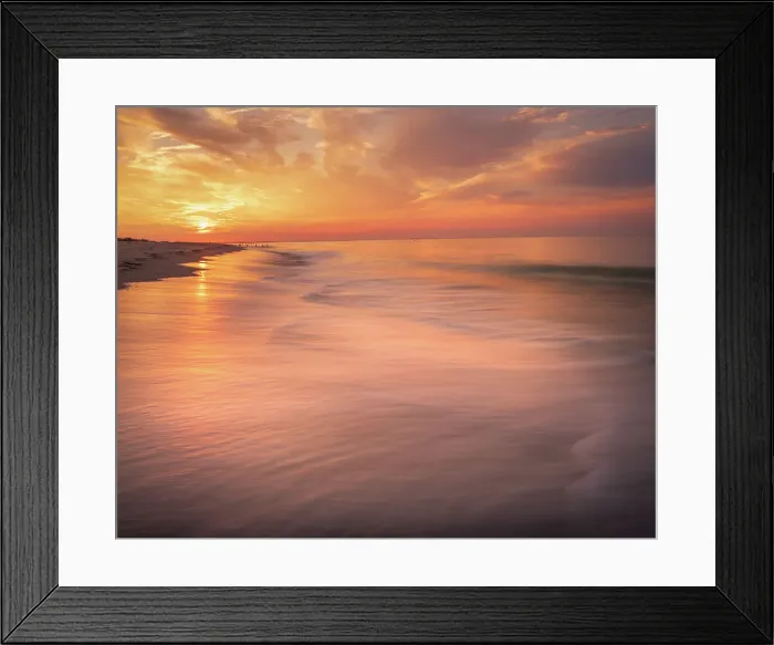 Framed Print : USA, New Jersey, Cape May National Seashore. Sunrise on shoreline