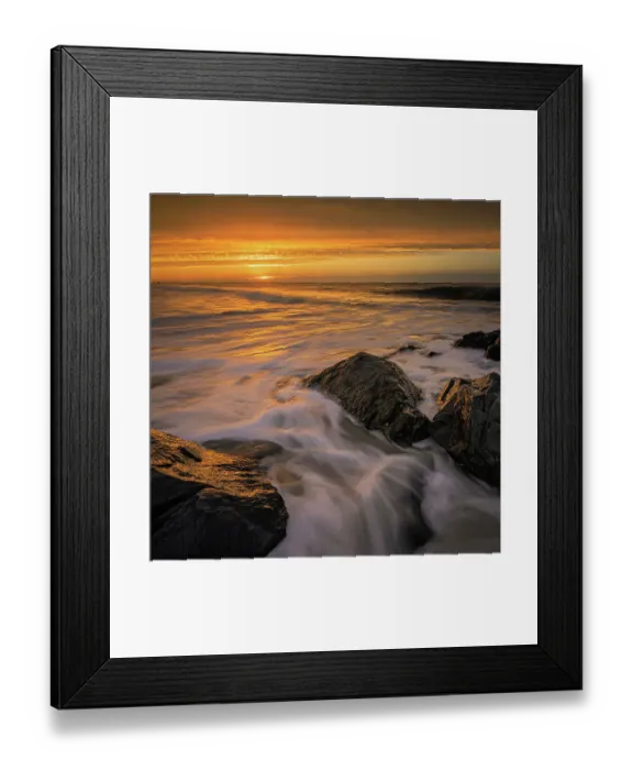 Framed Print : USA, New Jersey, Cape May National Seashore. Sunrise on ocean shore