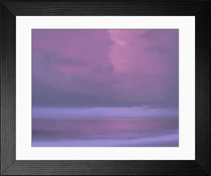Framed Print : USA, New Jersey, Cape May National Seashore. Abstract of ocean and clouds at sunrise