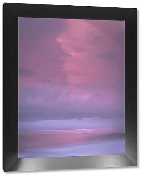 USA, New Jersey, Cape May National Seashore. Abstract of beach and clouds at sunrise