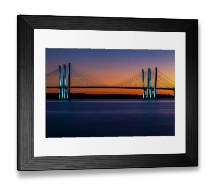 Framed Print : USA, New York, Tarrytown. Hudson River and the Gov. Mario Cuomo (Tappan Zee) Bridge at night Framed Print : USA, New York, Tarrytown. Hudson River and the Gov. Mario Cuomo (Tappan Zee) Bridge at night