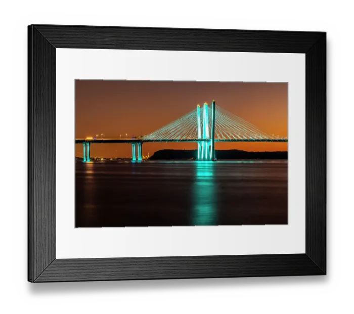 Framed Print : USA, New York, Tarrytown. Hudson River and the Gov. Mario Cuomo (Tappan Zee) Bridge at night Framed Print : USA, New York, Tarrytown. Hudson River and the Gov. Mario Cuomo (Tappan Zee) Bridge at night