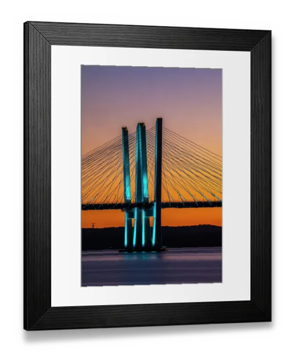 Framed Print : USA, New York, Tarrytown. Hudson River and the Gov. Mario Cuomo (Tappan Zee) Bridge at night Framed Print : USA, New York, Tarrytown. Hudson River and the Gov. Mario Cuomo (Tappan Zee) Bridge at night