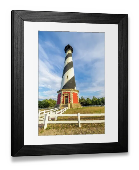 Framed Print : USA, North Carolina, Buxton. Cape Hatteras Lighthouse in late afternoon sun