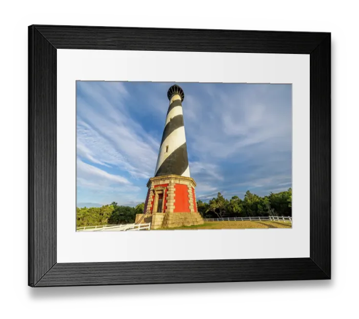 Framed Print : USA, North Carolina, Buxton. Cape Hatteras Lighthouse in late afternoon sun