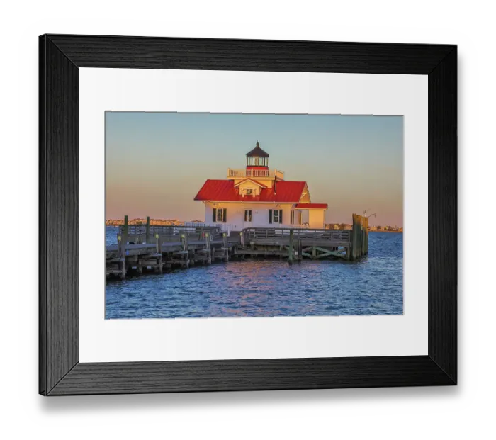 Framed Print : USA, North Carolina, Manteo. Sunset on the Roanoke Marshes Lighthouse Framed Print : USA, North Carolina, Manteo. Sunset on the Roanoke Marshes Lighthouse